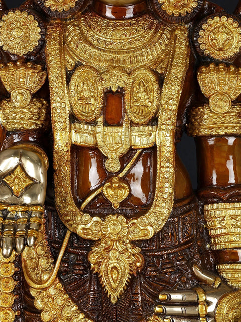 47" Large Superfine Lord Venkateshvara as Balaji at Tirupati | Handmade Brass Statue