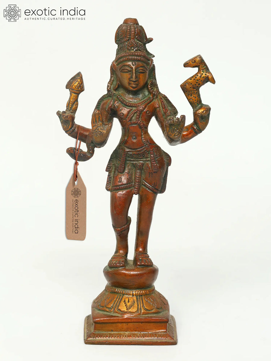 6.5" Lord Pashupatinath Handmade Brass Statue