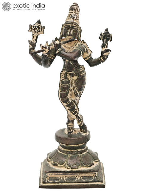 7.2" Handmade Lord Murli Krishna Statue | Krishna Statue for Home Decor | Made in India