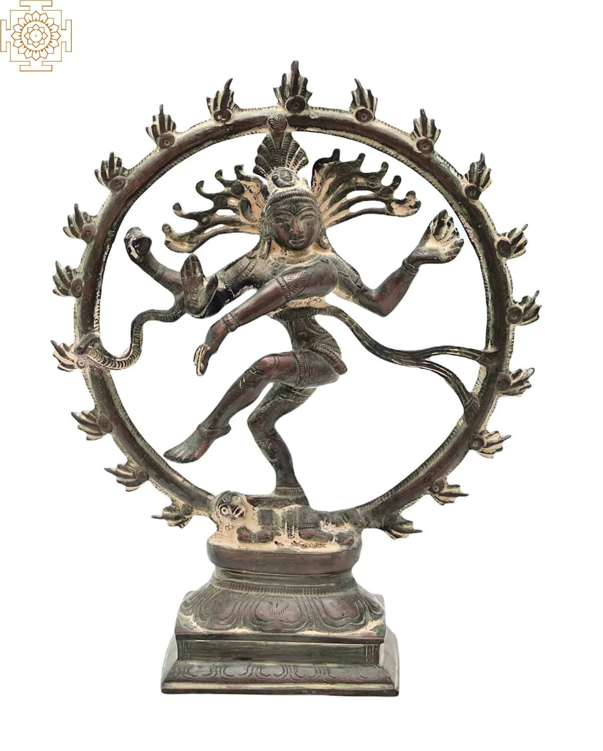 9" Lord Shiva as Nataraja | Handmade | Hindu God Shiva as The Divine Cosmic Dancer | Brass Statue | Made In India