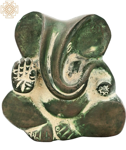 2" Handmade Brass Ganesha Statue for Home Pooja