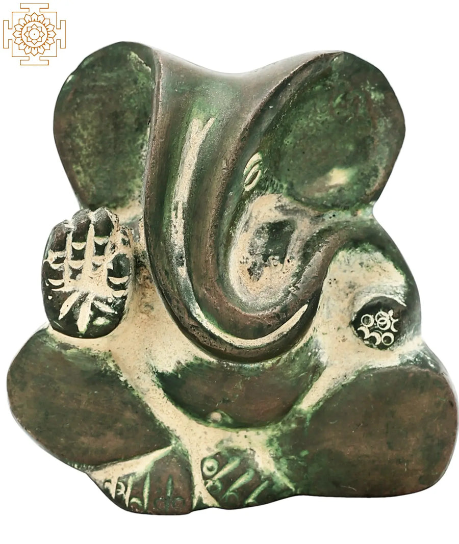 2" Handmade Brass Ganesha Statue for Home Pooja
