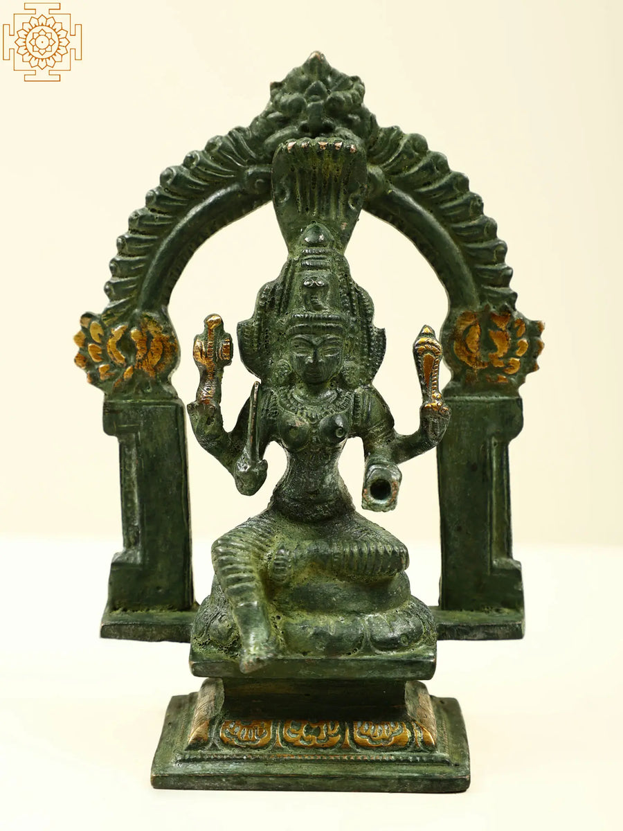 5" Mariamman Brass Statue Handmade South Indian Goddess