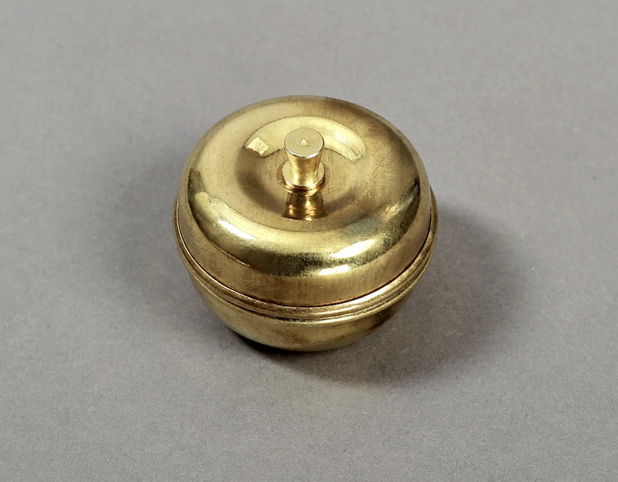 1.6" Brass Sindoor Box Handmade Kumkum Container