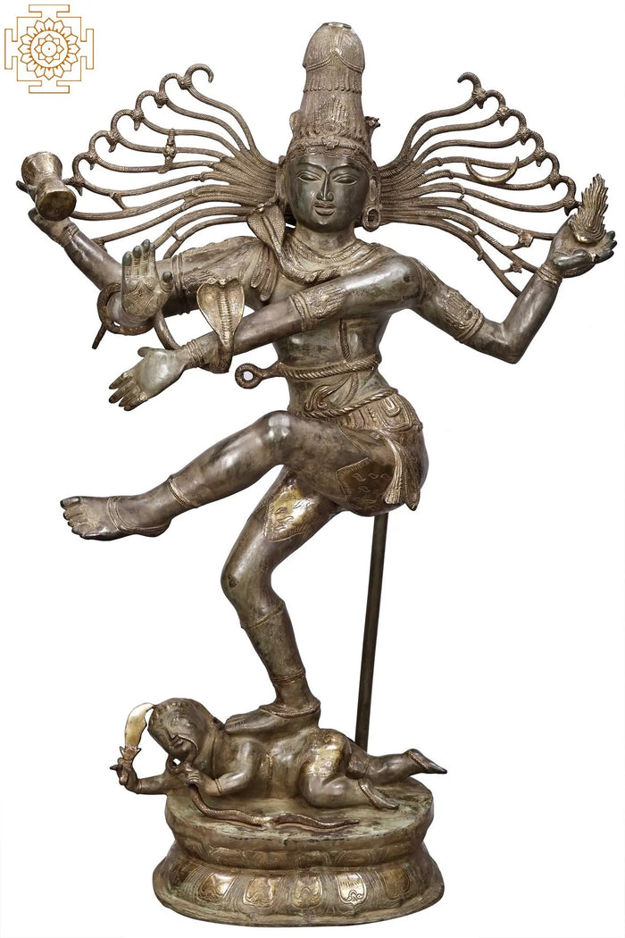 57" Dancing Shiva Nataraja Brass Statue | Large Shiva Tandava Idols | Handmade | Made In India
