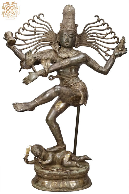 57" Dancing Shiva Nataraja Brass Statue Handmade Home Decor