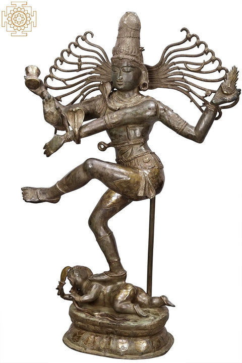 57" Dancing Shiva Nataraja Brass Statue | Large Shiva Tandava Idols | Handmade | Made In India