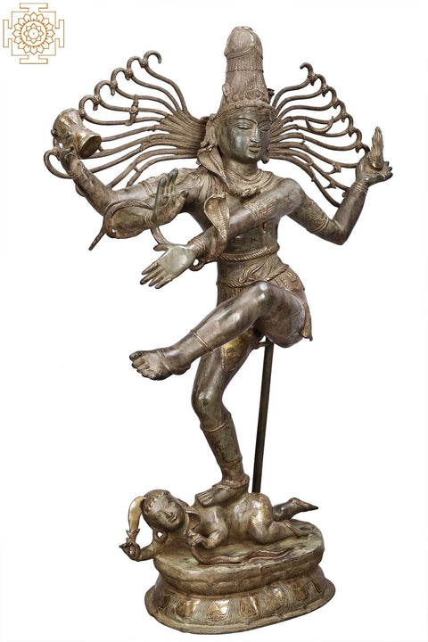 57" Dancing Shiva Nataraja Brass Statue | Large Shiva Tandava Idols | Handmade | Made In India