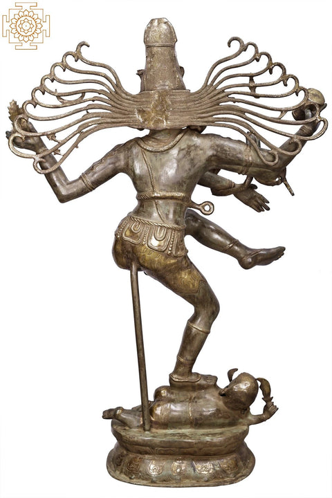 57" Dancing Shiva Nataraja Brass Statue | Large Shiva Tandava Idols | Handmade | Made In India