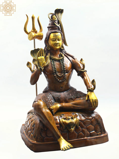 53" Large Bhagawan Shiva Brass Statue | Handmade