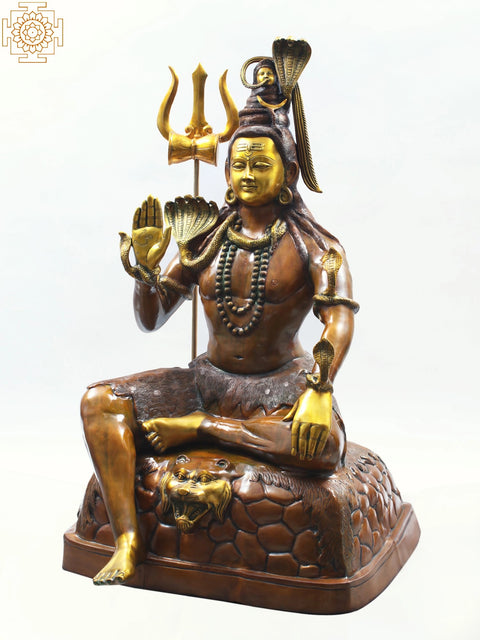 53" Large Bhagawan Shiva Brass Statue | Handmade