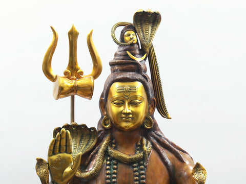 53" Large Bhagawan Shiva Brass Statue | Handmade