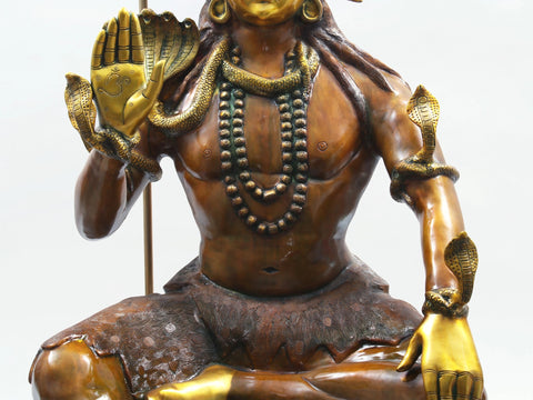 53" Large Bhagawan Shiva Brass Statue | Handmade