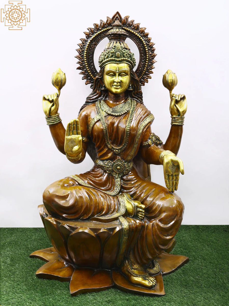 52" Large Brass Devi Lakshmi Statue for Pooja