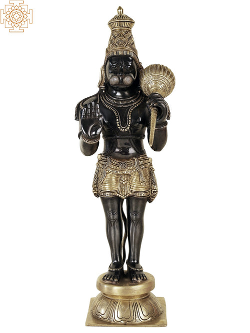 21" Sankat Mochan Hanuman Brass Statue Handcrafted Idol