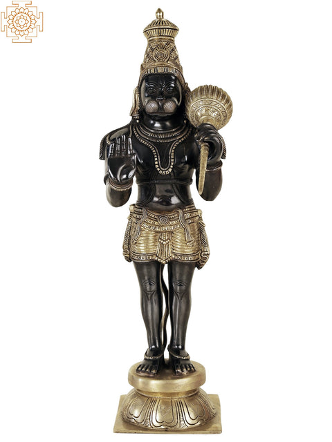 21" Sankat Mochan Hanuman Ji Brass Statue | Indian Handcrafted Idol