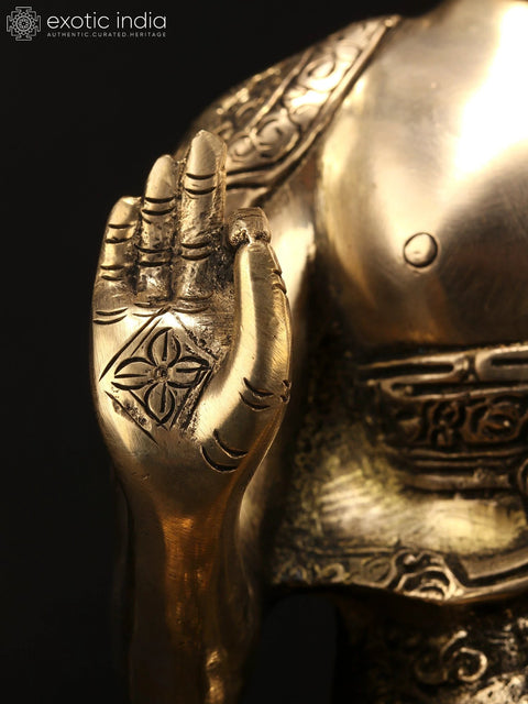 12" Brass Gautam Buddha Statue Preaching His Dharma | Handmade | Made in India