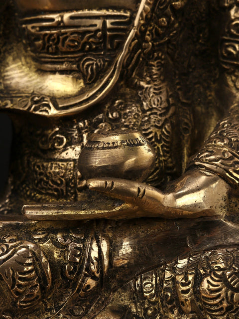 12" Brass Gautam Buddha Statue Preaching His Dharma | Handmade | Made in India