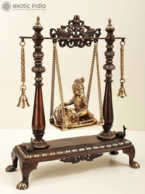 16" Brass Swing Butter Krishna