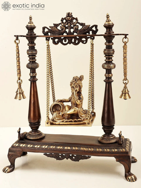 16" Brass Swing Butter Krishna