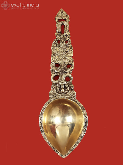 13" Handmade Brass Spiritual Lamp for Home Pooja