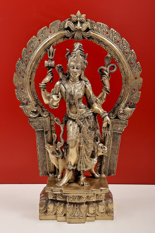 20" Ardhanarishvara Shiva Shakti Handmade Brass Statue