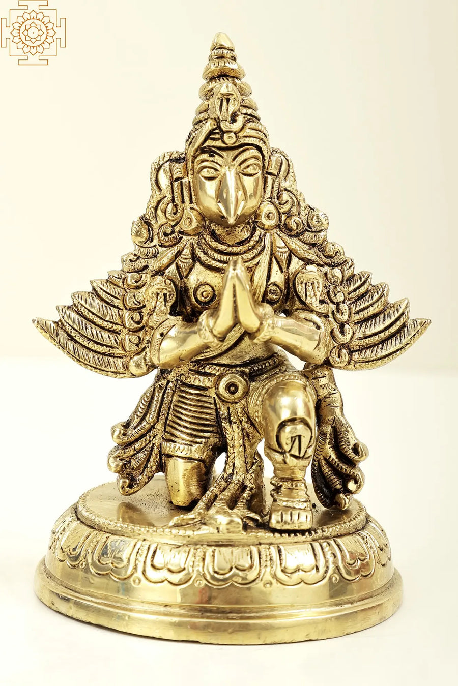 5" Brass Garuda Statue Handmade Vahana of Vishnu