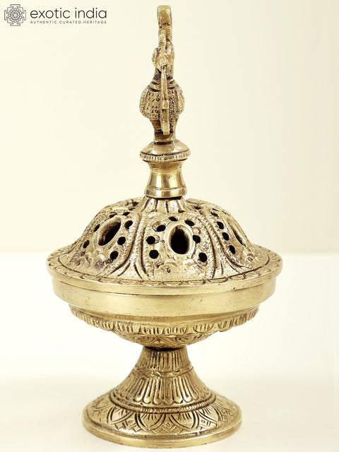 8" Brass Peacock Incense Burner |Handmade | Made In India