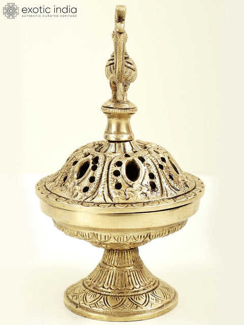 8" Brass Peacock Incense Burner |Handmade | Made In India