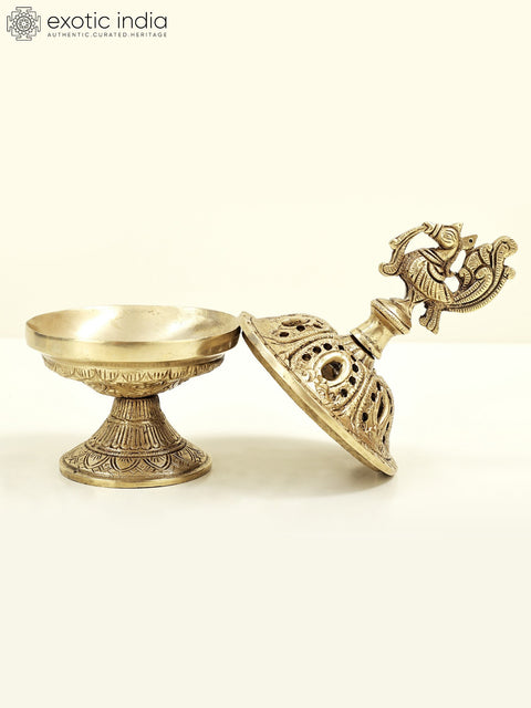 8" Brass Peacock Incense Burner |Handmade | Made In India