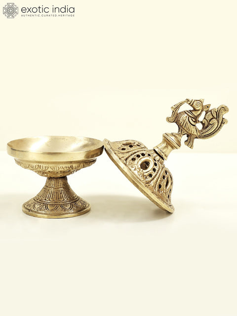 8" Brass Peacock Incense Burner |Handmade | Made In India