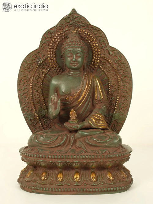 10" Medicine Buddha Tibetan Brass Statue Handmade