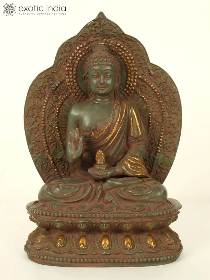 10" Medicine Buddha Tibetan Brass Statue Handmade