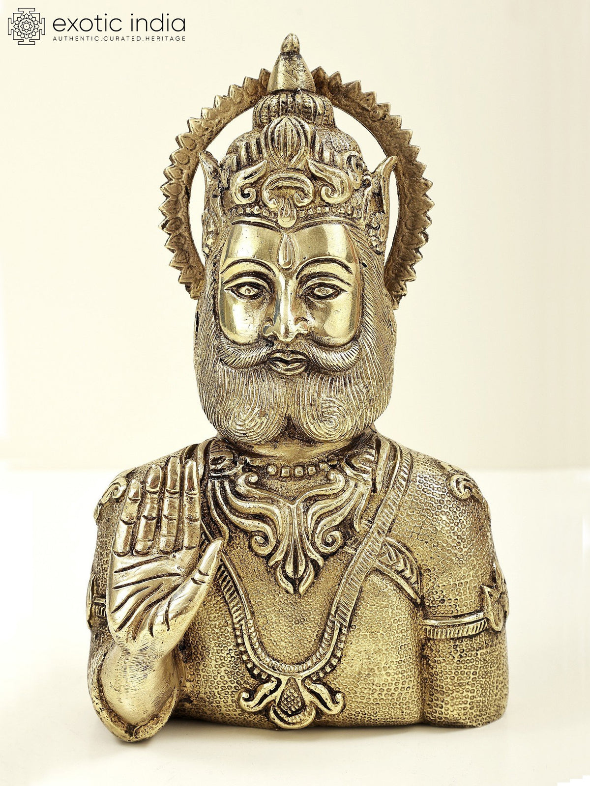 8" Maharaja Agrasen Bust | Brass Maharaja Agrasen Bust | Brass Statue | Handmade | Made In India