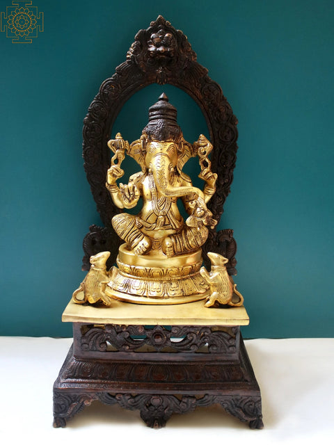 20" Sitting Lord Ganesha | Brass Lord Ganesha