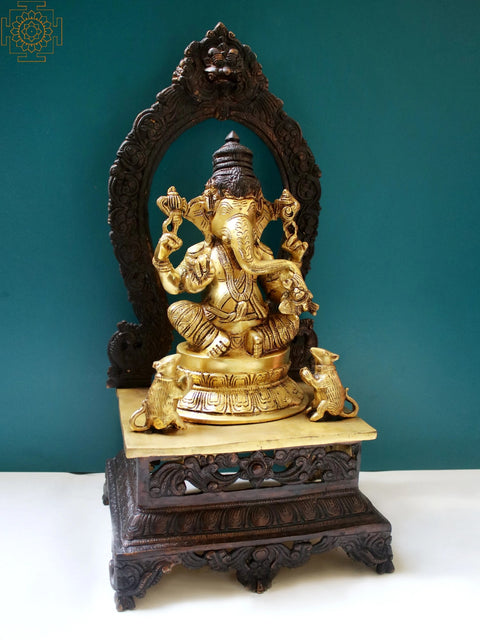 20" Sitting Lord Ganesha | Brass Lord Ganesha