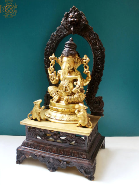 20" Sitting Lord Ganesha | Brass Lord Ganesha