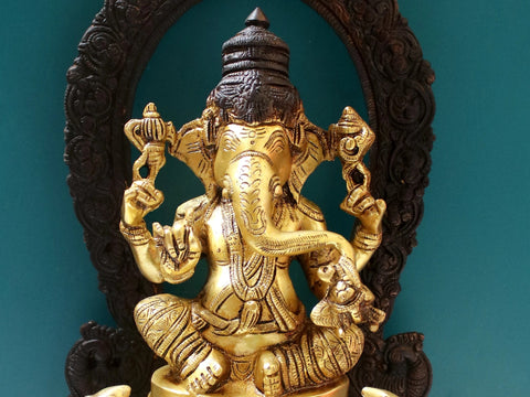 20" Sitting Lord Ganesha | Brass Lord Ganesha