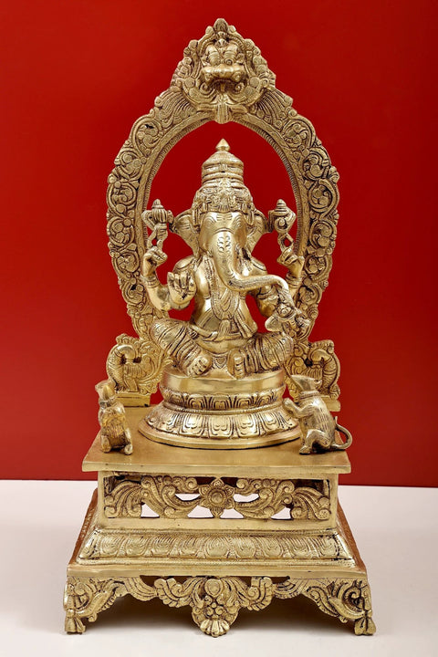 20" Sitting Lord Ganesha | Brass Lord Ganesha