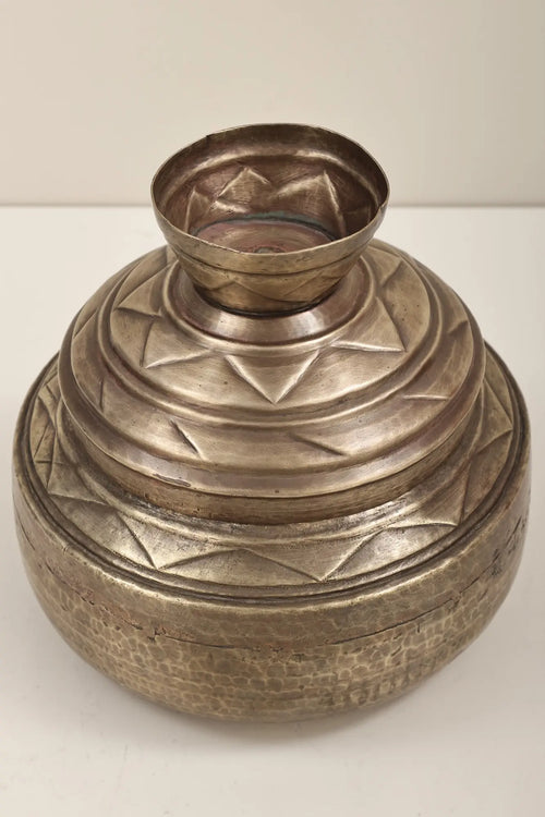8" Brass Tantrik Box with Yantra Handmade Statue