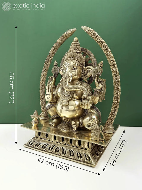 22" Handmade Bhagawan Ganesha with Arch