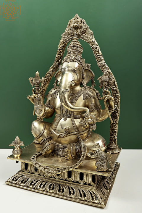 24" Handmade Bhagawan Ganesha with Kirtimukha