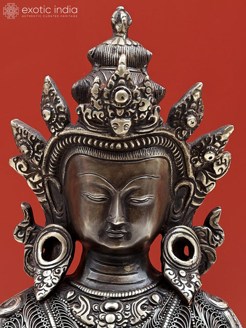 14" Superfine Primordial Buddha with Filigree Work | Handmade