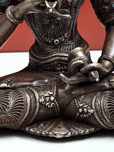 14" Superfine Primordial Buddha with Filigree Work | Handmade