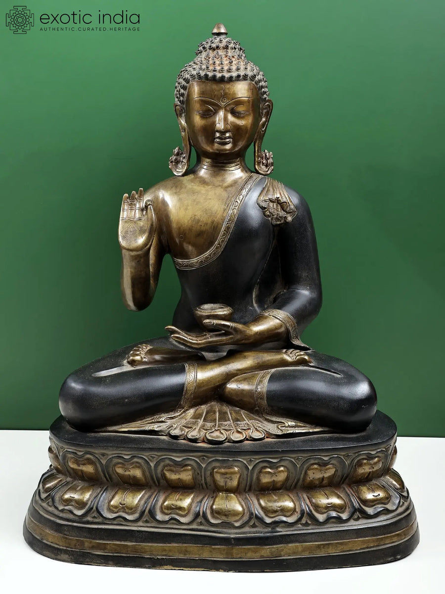 24" Gautam Buddha Preaching Dharma Handmade Brass Statue