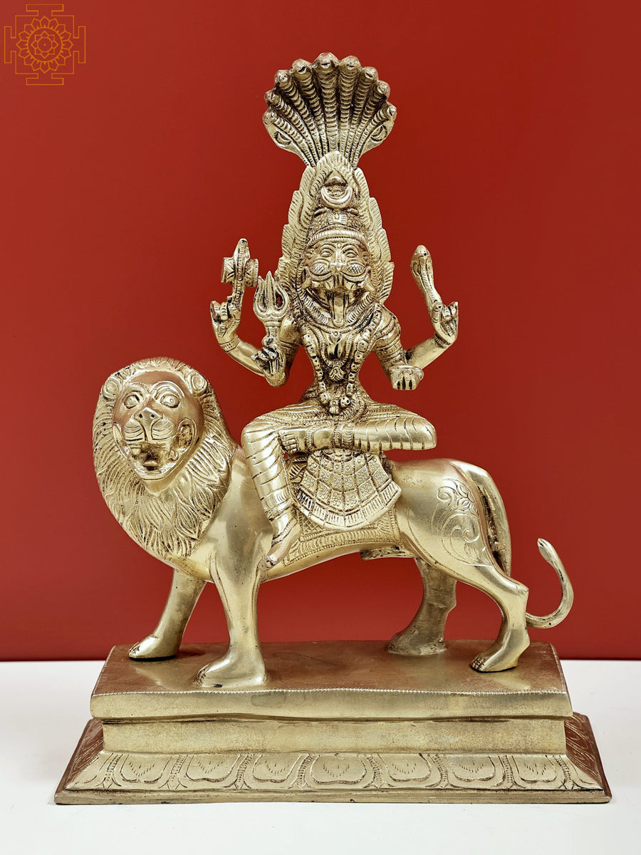 14" Goddess Pratyangira Brass Statue - Atharvana Bhadrakali Incarnation