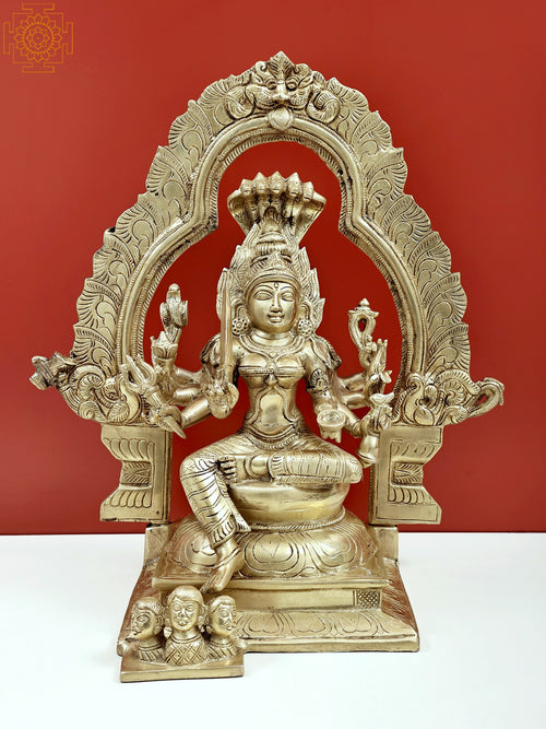 18" Handmade Mariamman Brass Idol for Pooja