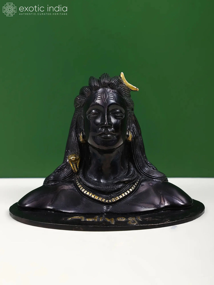 6" Adiyogi Shiva Handmade Brass Statue for Yoga Meditation