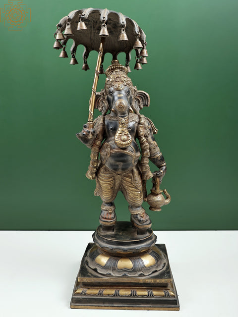 25" Umbrella Ganesha with Kamandal | Handmade