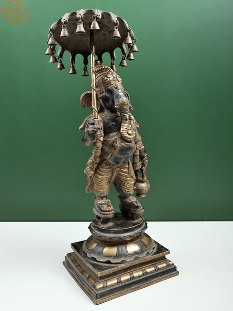 25" Umbrella Ganesha with Kamandal | Handmade